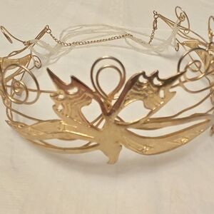 Metal Gold-Tone Fairy Crown Tiara Fairycore